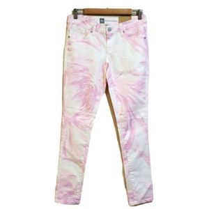 Mossimo Mid Waist Skinny Jean Women's Size 2 NWT Pink & White